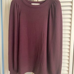 LOFT Deep Red Knit Top